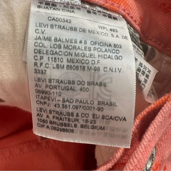 Levi's Perfectly Slimming 512 Straight Leg jeans, pink/orange, floral, spring - Picture 12 of 16